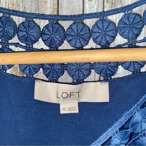 Loft Blue Sleeveless Open Neck Tunic - Picture 4 of 4